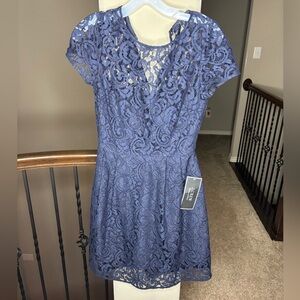 J. Crew Alisa Dress in Leavers Lace Navy Blue Size 2 NEW Preppy Formal $228